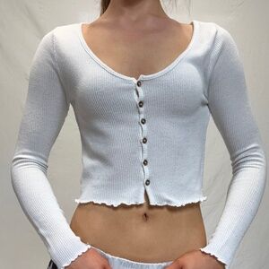 H&M long sleeve white top